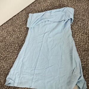 Strapless Mini Dress Textured Fabric